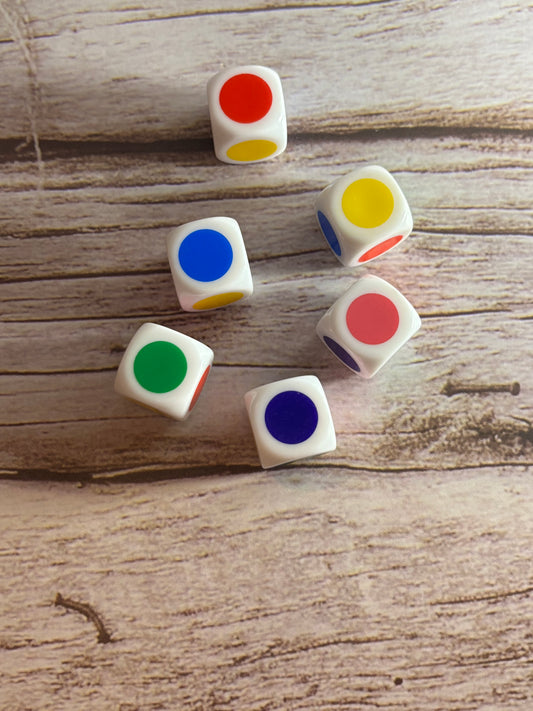 6 Sided Coloured Dice