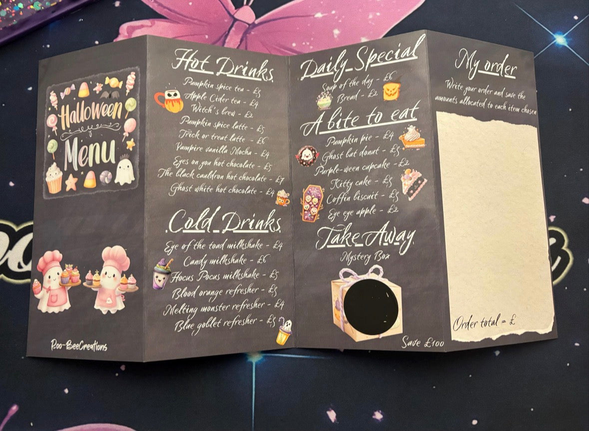 Halloween menu