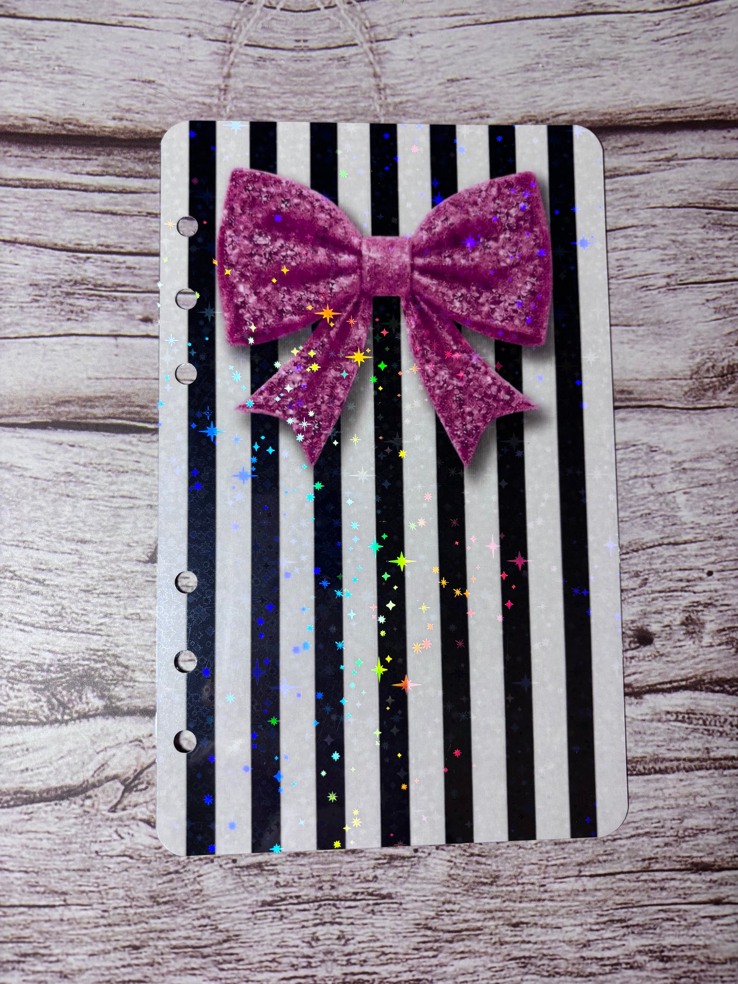 Pink bow striped dashboard