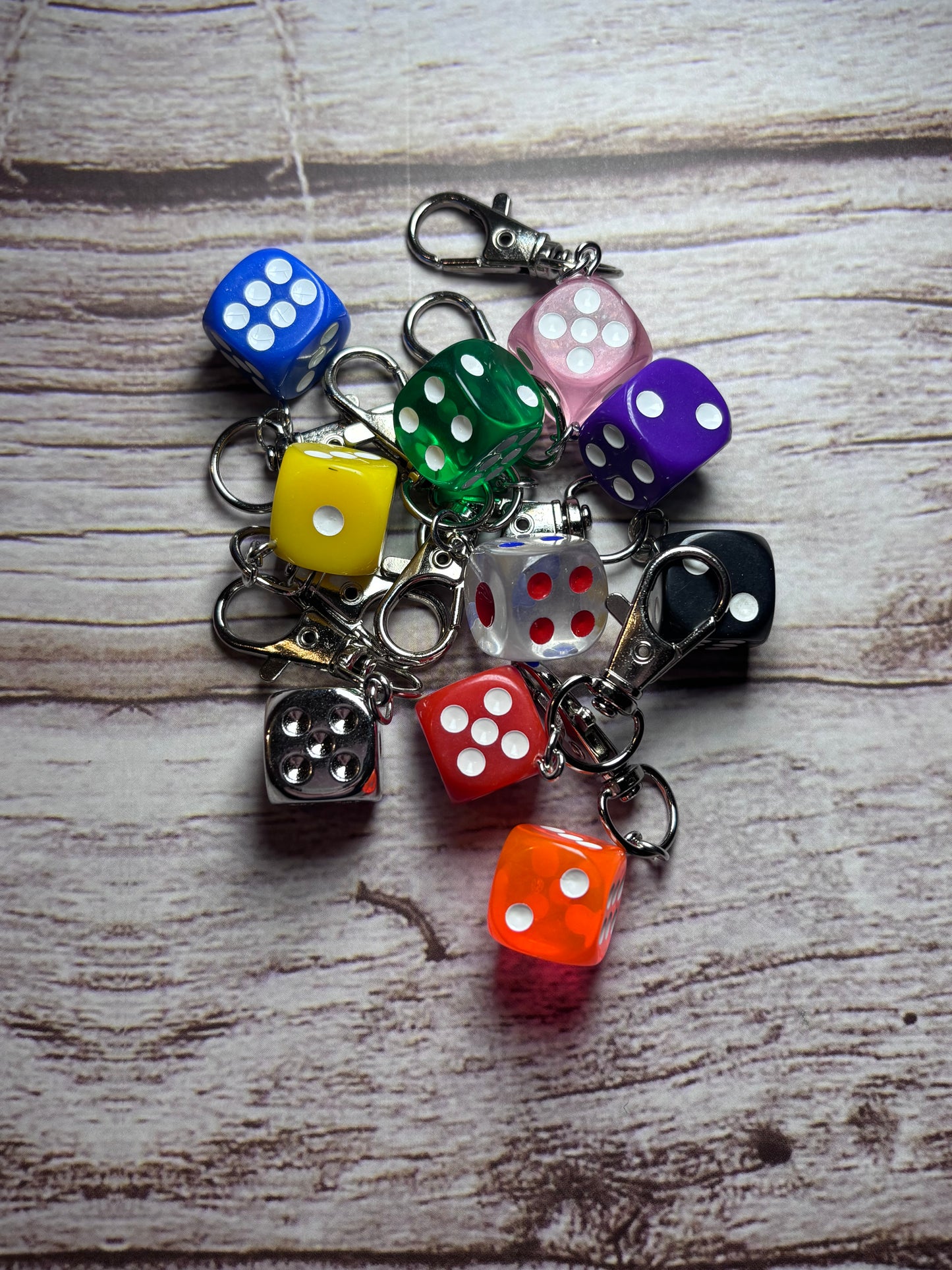 Coloured Dice Keychain